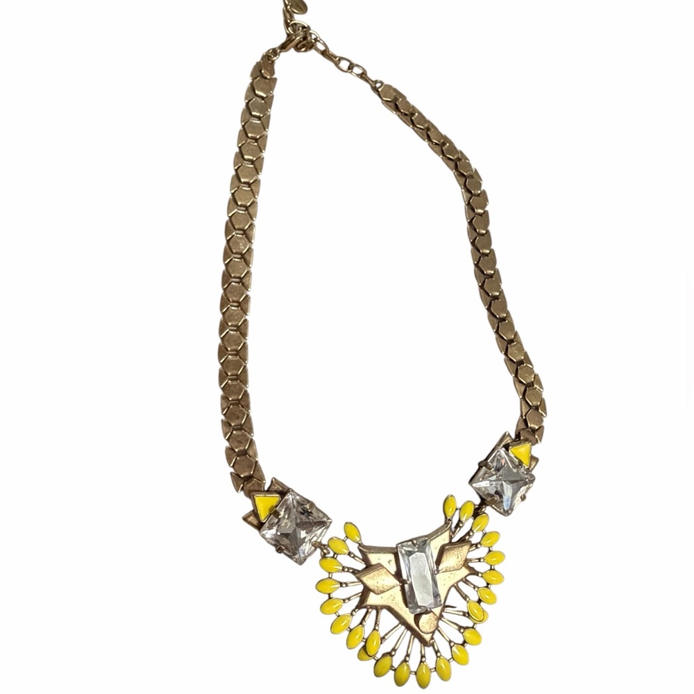 Stella & Dot Goldtone Yellow Statement Necklace